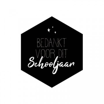 0011897wensetiket 6 hoek bedankt voor dit schooljaar witzwart