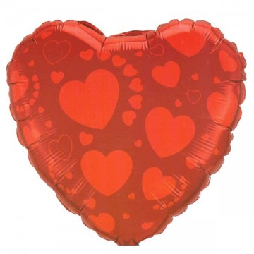 Folieballon hartvorm hartjes rood 99558