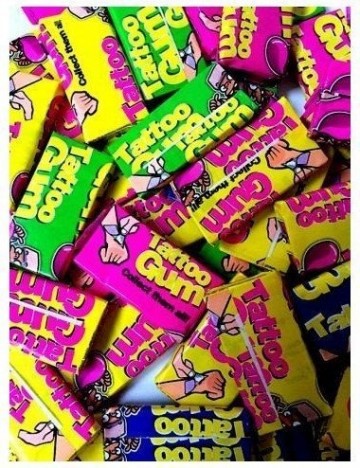 Kauwgom tattoo 25 stuks